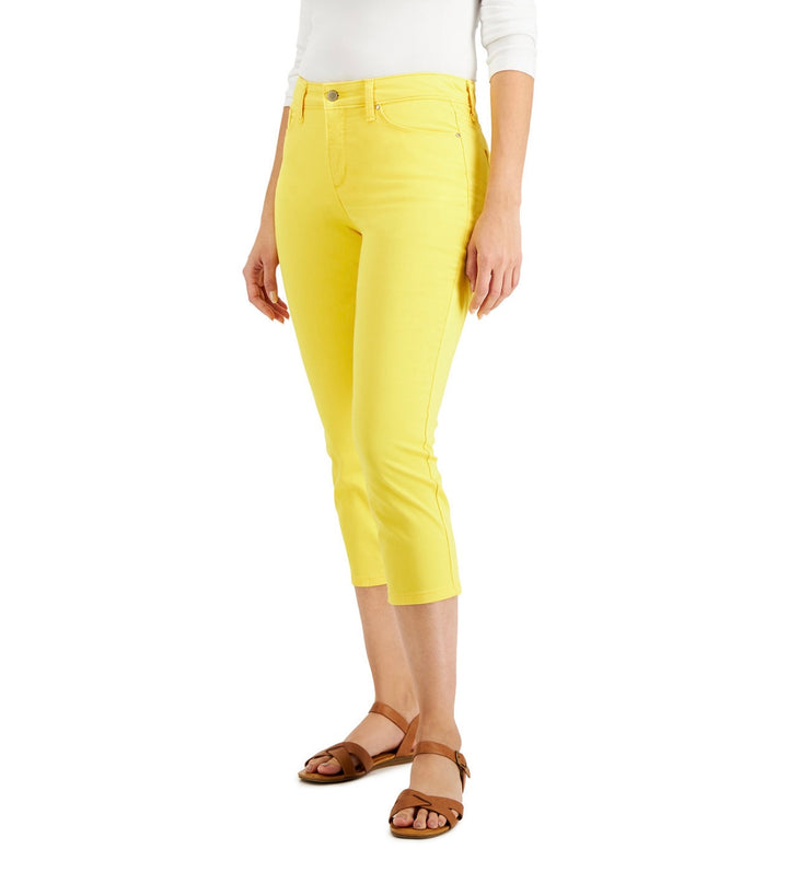 Charter Club Women's Tummy Control Bristol Capri Jeans Primrose Yellow Size 6