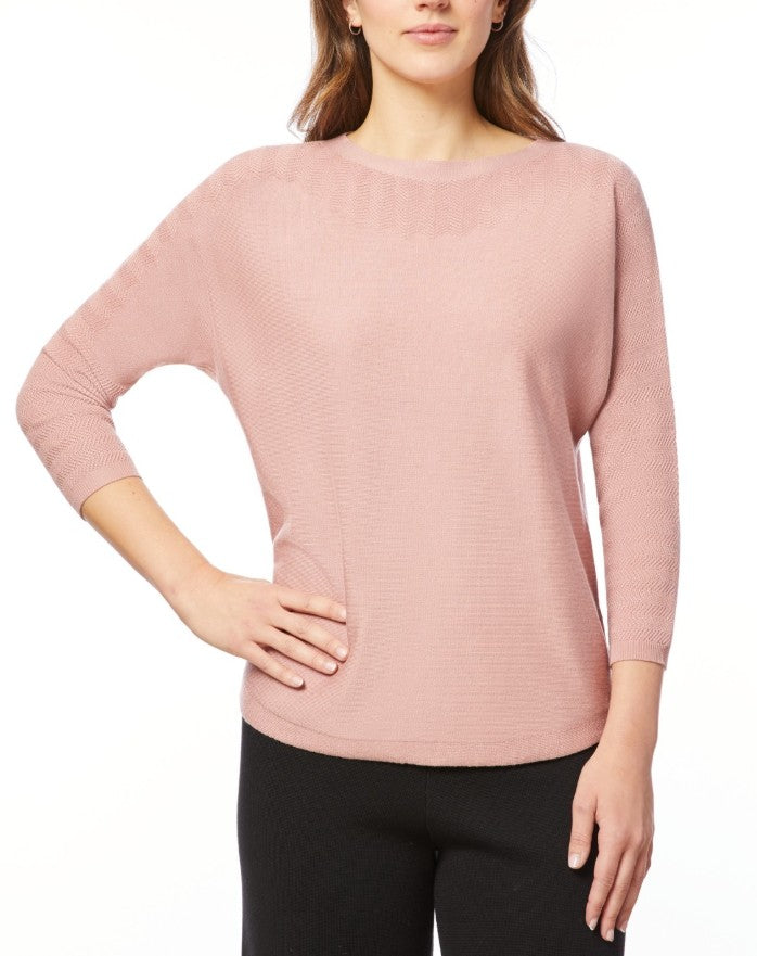 Melissa Paige Women's Boat-Neck Chevron-Stitch Dolman-Sleeve Sweater Size XL