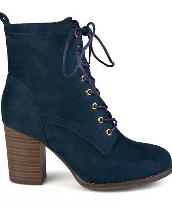 Journee Collection Women's Baylor Lace Up Booties Blue Size 9