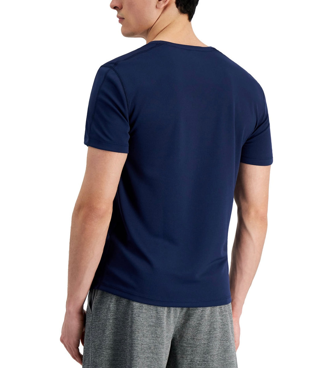 ID Ideology Men's Short Sleeve Birdseye Mesh V-Neck T-Shirt Indigo Sea Size 3XB
