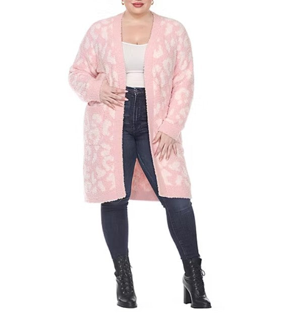 White Mark Women's Midweight Coat Pink Plus Size 2XL/3XL