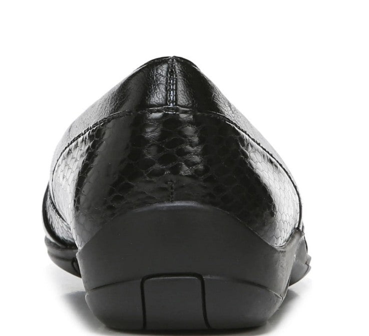 LifeStride Women's Deja Vu Comfort Insole Faux Leather Flats Shoes Black Size 9