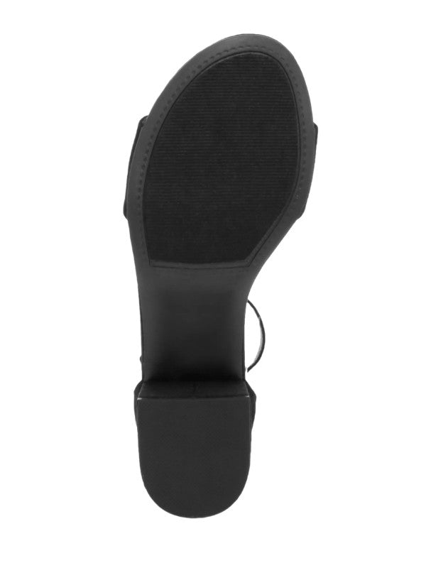 Sugar Women's Noelle Low Block Heel Sandals Black Size 10W