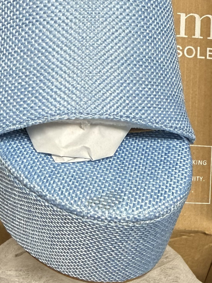 Journee Collection Women's Enyya Canvas Platform Sandals Blue Size 6.5