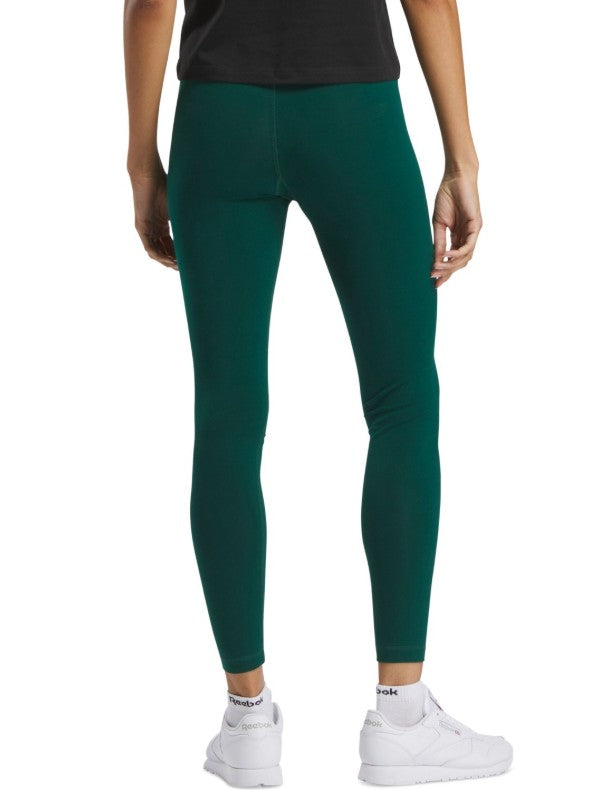 Reebok Women's Mid-rise Full Length Small Logo Leggings Green Size S