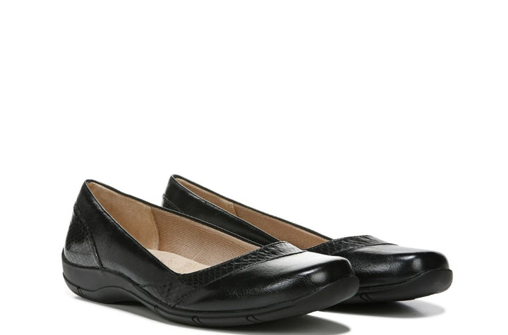 LifeStride Women's Deja Vu Comfort Insole Faux Leather Flats Shoes Black Size 9