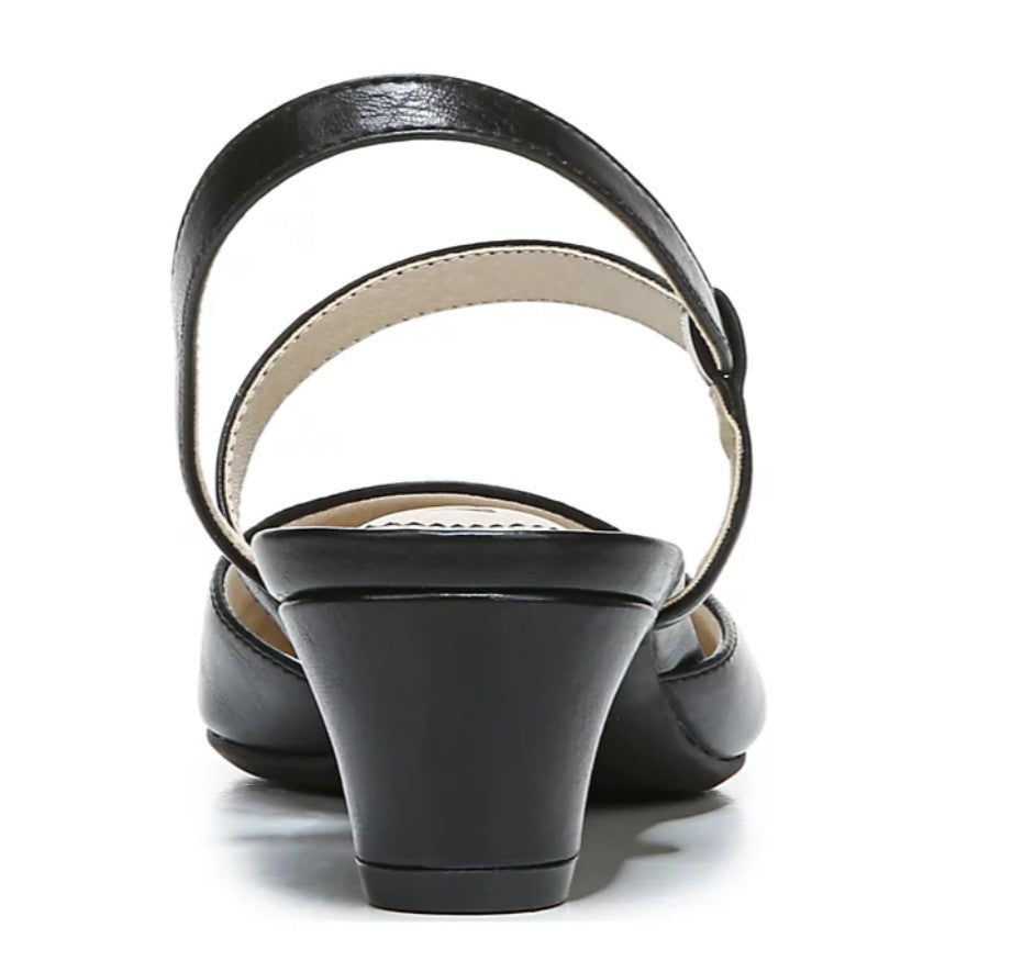 LifeStride Women's Minimalist Slingback Kitten Heel Pumps Black Size 7