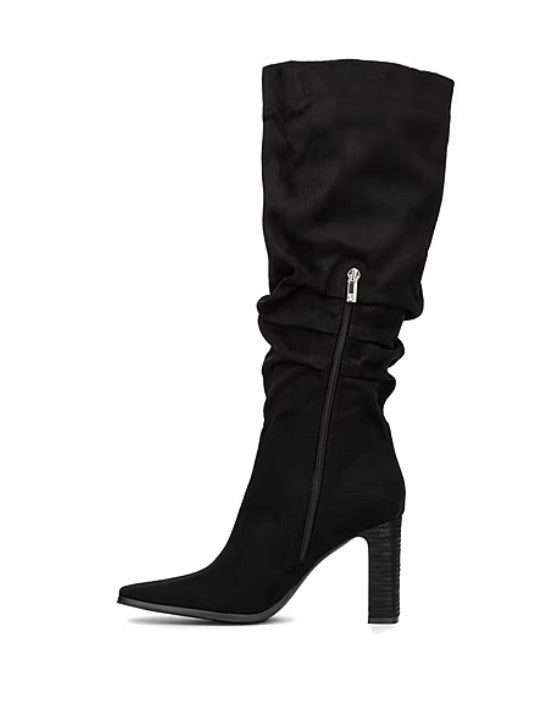 New York & Company Women's Damaris Stacked Heel Over the Knee Boots Black Size 6