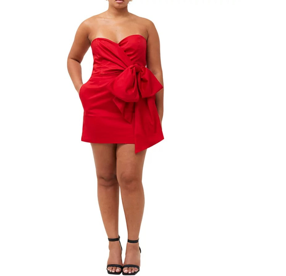 french connection red mini dress French Connection Whisper Boatneck Mini Dress