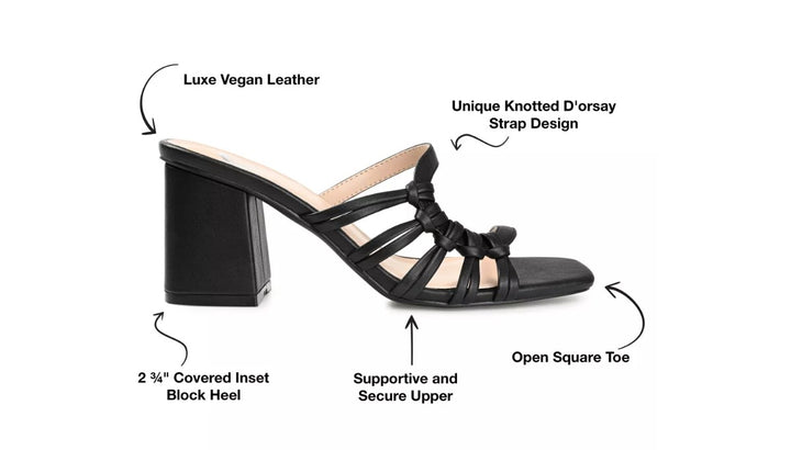 Journee Collection Women's Emory Block Heel Dress Sandals Black Size 9.5