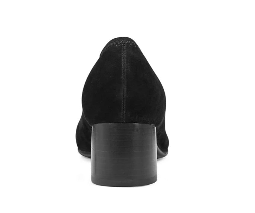Earth Women's Rellia Block Heel Ballet Pumps Shoes Black Suede Size 11M