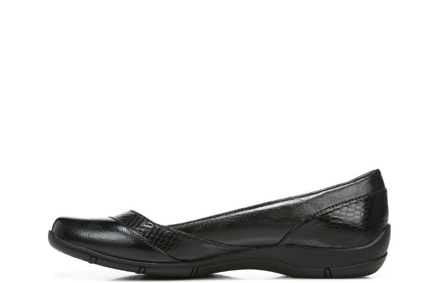 LifeStride Women's Deja Vu Comfort Insole Faux Leather Flats Shoes Black Size 9