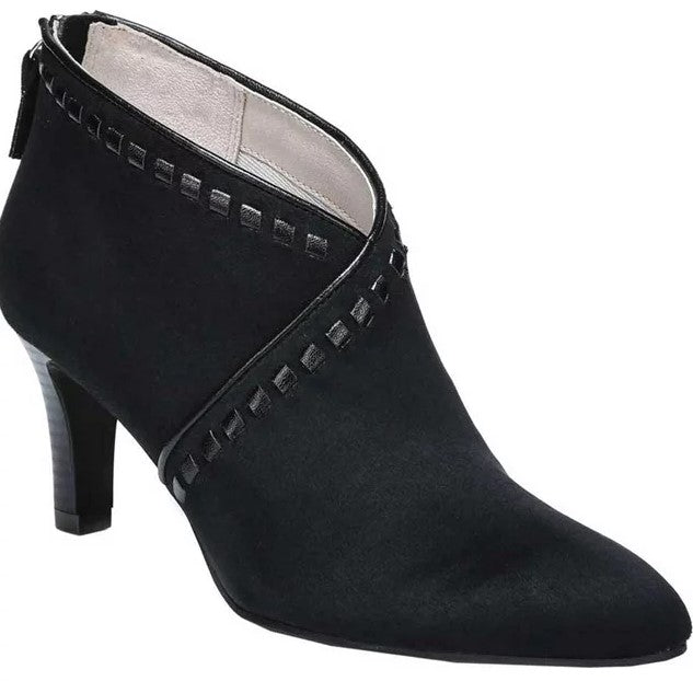 LifeStride Women's Giada Faux Suede Zipper Ankle Boots Black Size 9