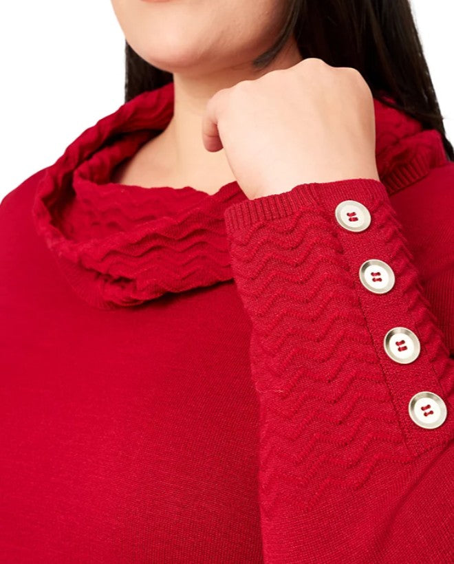 Melissa Paige Women's Ribbed-Hem Cowl-Neck Sweater Plus Size 2X