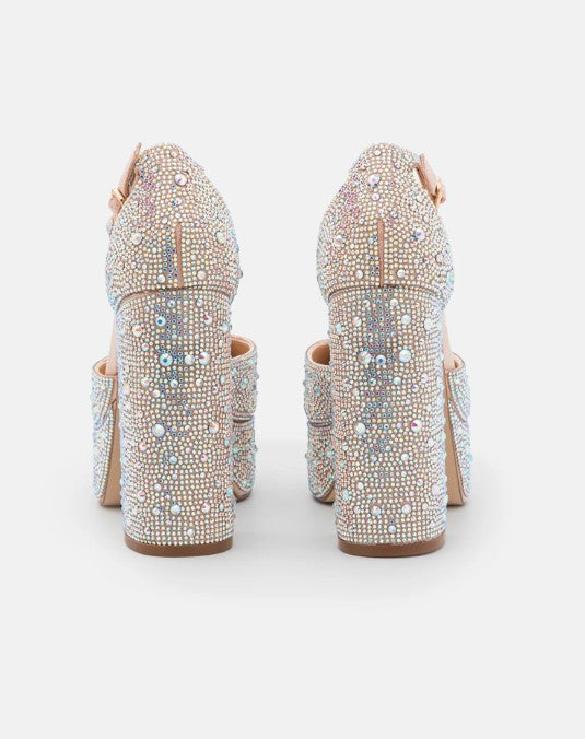 Madden Girl Women's Dion Rhinestone Two-Piece Platform Pumps Size 10