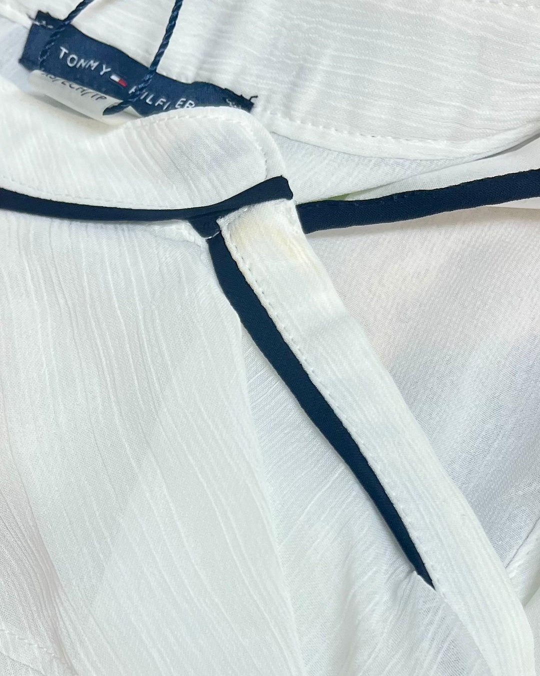 Tommy Hilfiger Women's Sleeveless Ruffle Front Woven Top White Size XS