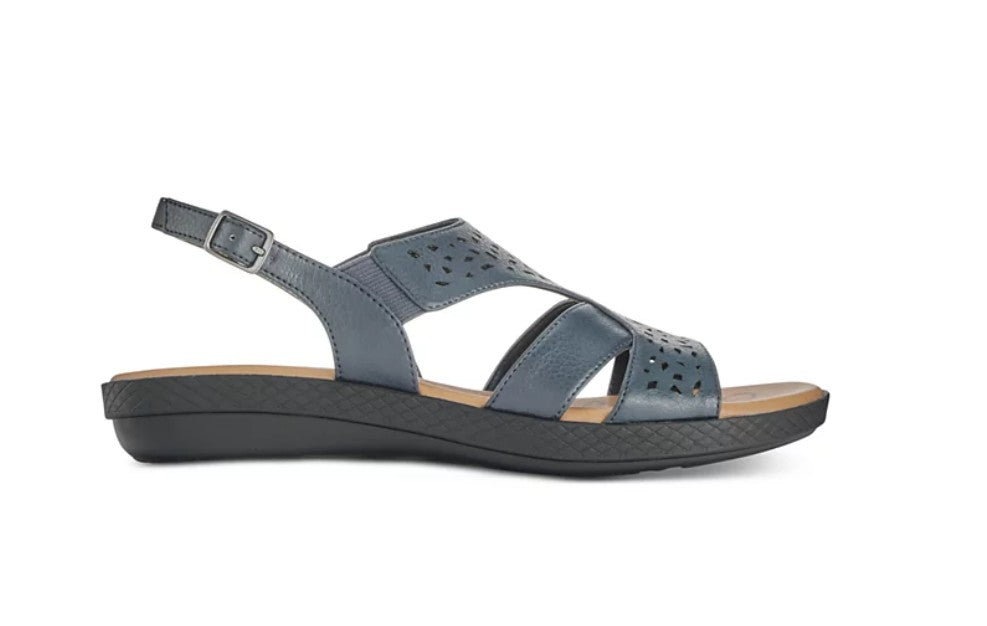 Easy Street Women's Buckle Closure Bolt Sandals Navy Size 9