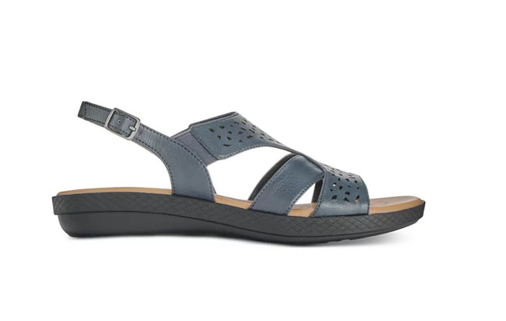 Easy Street Women's Buckle Closure Bolt Sandals Navy Size 9