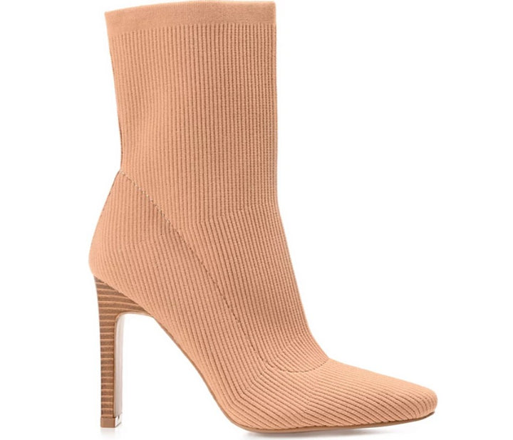 Journee Collection Women's Square Toe Elissa Booties Tan Size 8