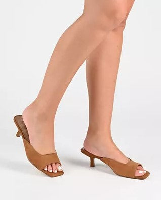 Journee Collection Women's Larna Slip On Kitten Heel Sandals Size 8