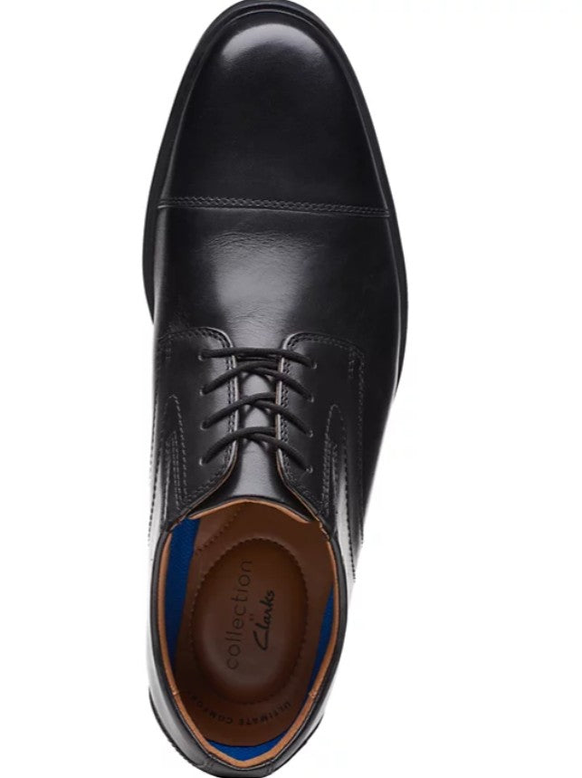 Clarks Men's Arch Support Whiddon Cap-Toe Oxfords Shoes Black Size 11 M