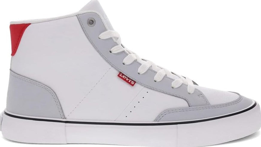 Levi's Men's Munro Mid Casual Sneakers White Gray Red Size 8.5