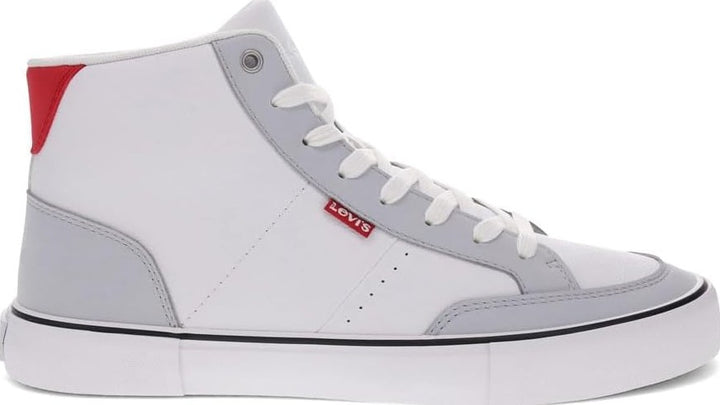 Levi's Men's Munro Mid Casual Sneakers White Gray Red Size 8.5