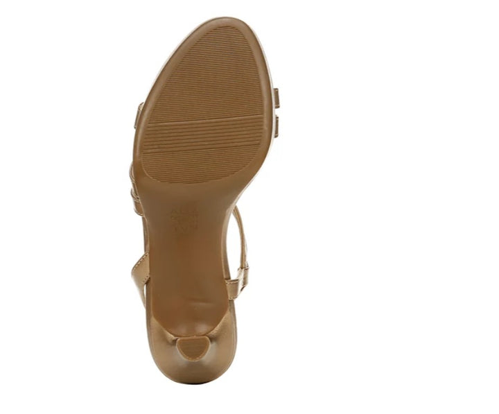 Naturalizer Women's Brenta Strappy Dress Sandals Bronze Pearl Faux Leather