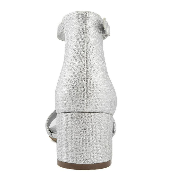 Sugar Women's Noelle 7 Low Dress Sandals Silver Size 9