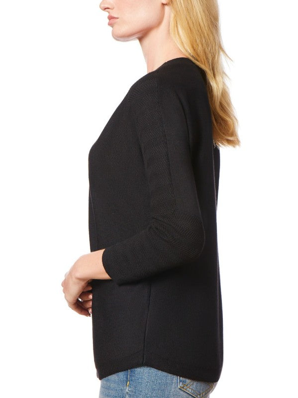 Melissa Paige Women's Boat-Neck Chevron-Stitch Dolman-Sleeve Sweater Size L