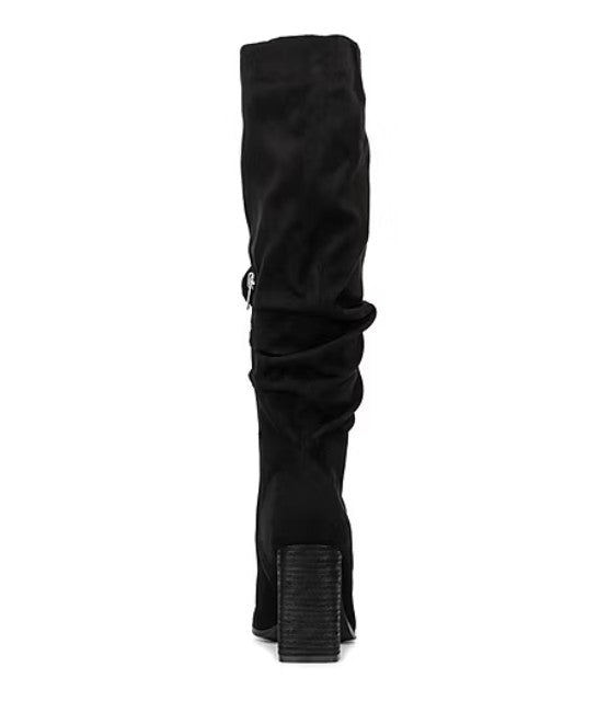 New York & Company Women's Damaris Stacked Heel Over the Knee Boots Black Size 6