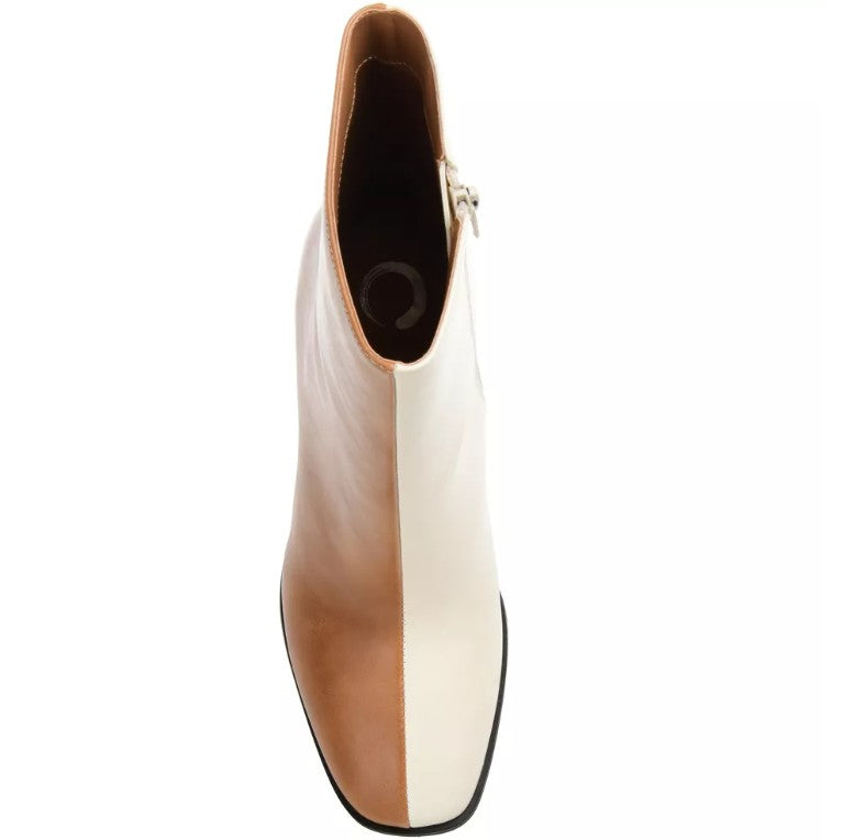 Journee Collection Women's January Two Tone Booties Cognac Size 10