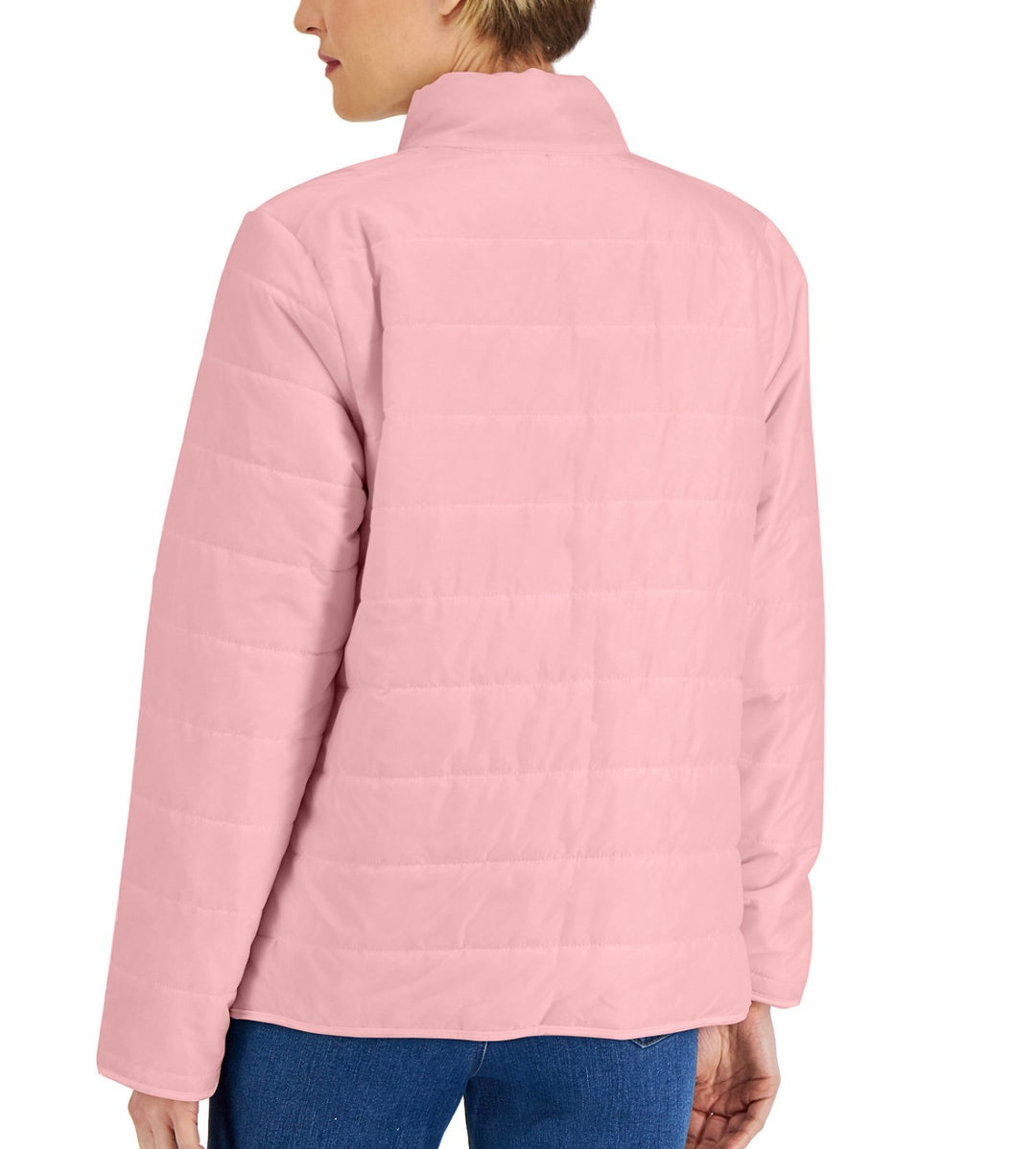 Karen Scott Women's Pockets Solid Puffer Jacket Soft Pink Size S