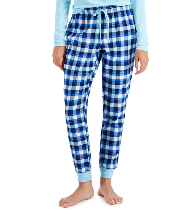 Jenni Women's Cotton Flannel Plaid Pajama Pants Sleepy Plaid Ivory Size S