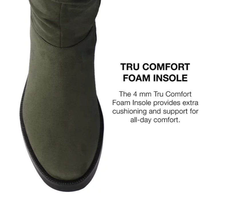 Journee Collection Women's Mirinda Wide Calf Rouched Stretch Knee High Boots