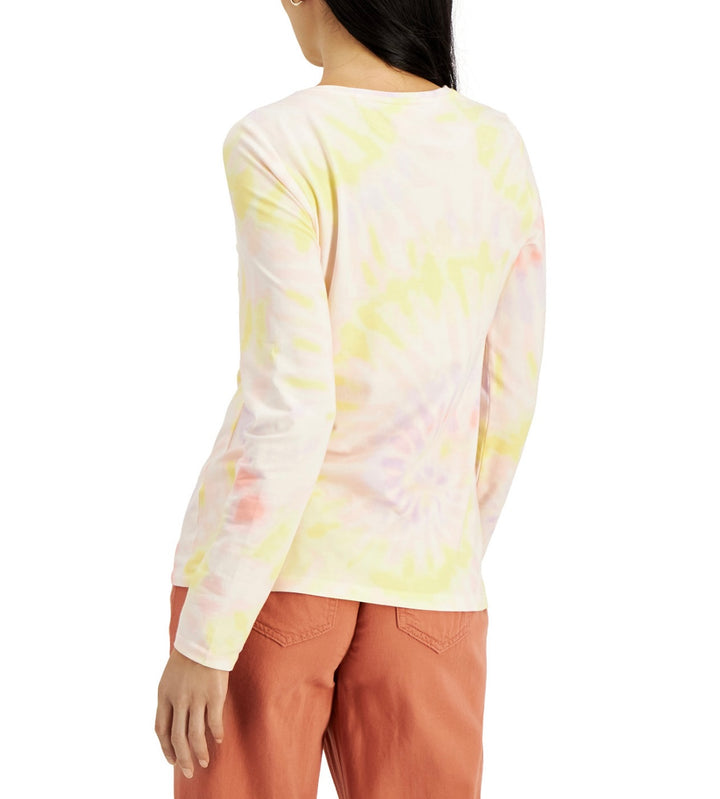 Style & Co. Women's Tie-Dyed Long-Sleeve T-Shirt Spin Dye Multi Petite Size PXXL