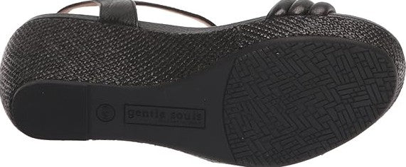 Gentle Souls Women's Viki Platform Wedge Sandals Black Size 7