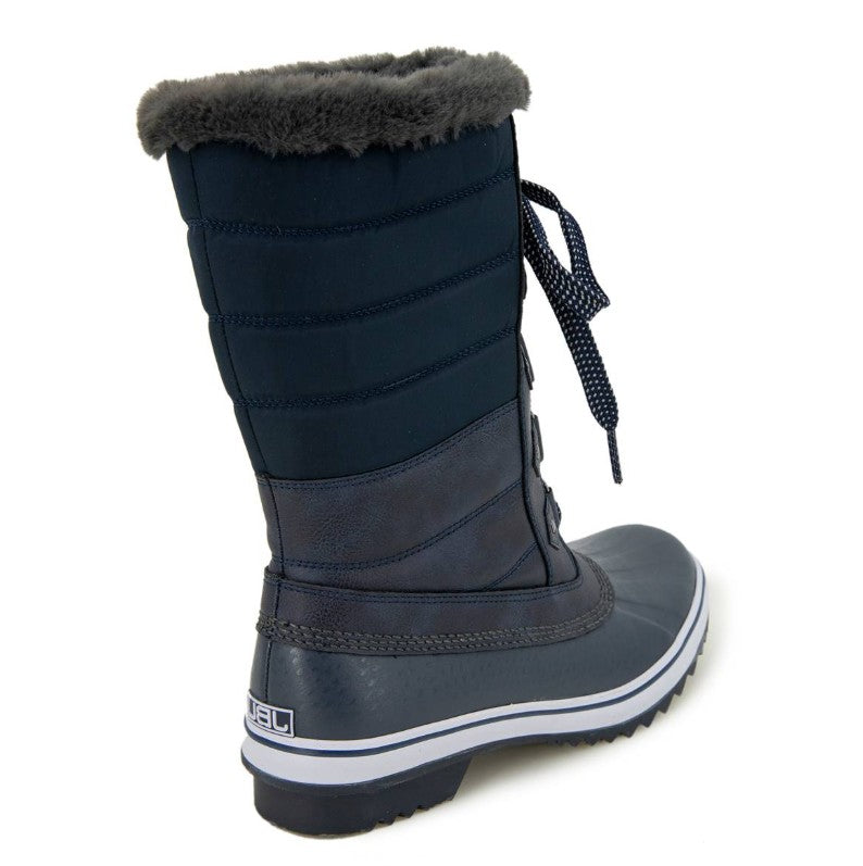JBU Women's Siberia Waterproof Lace-Up Quilted Cold-Weather Boots Navy Size 8