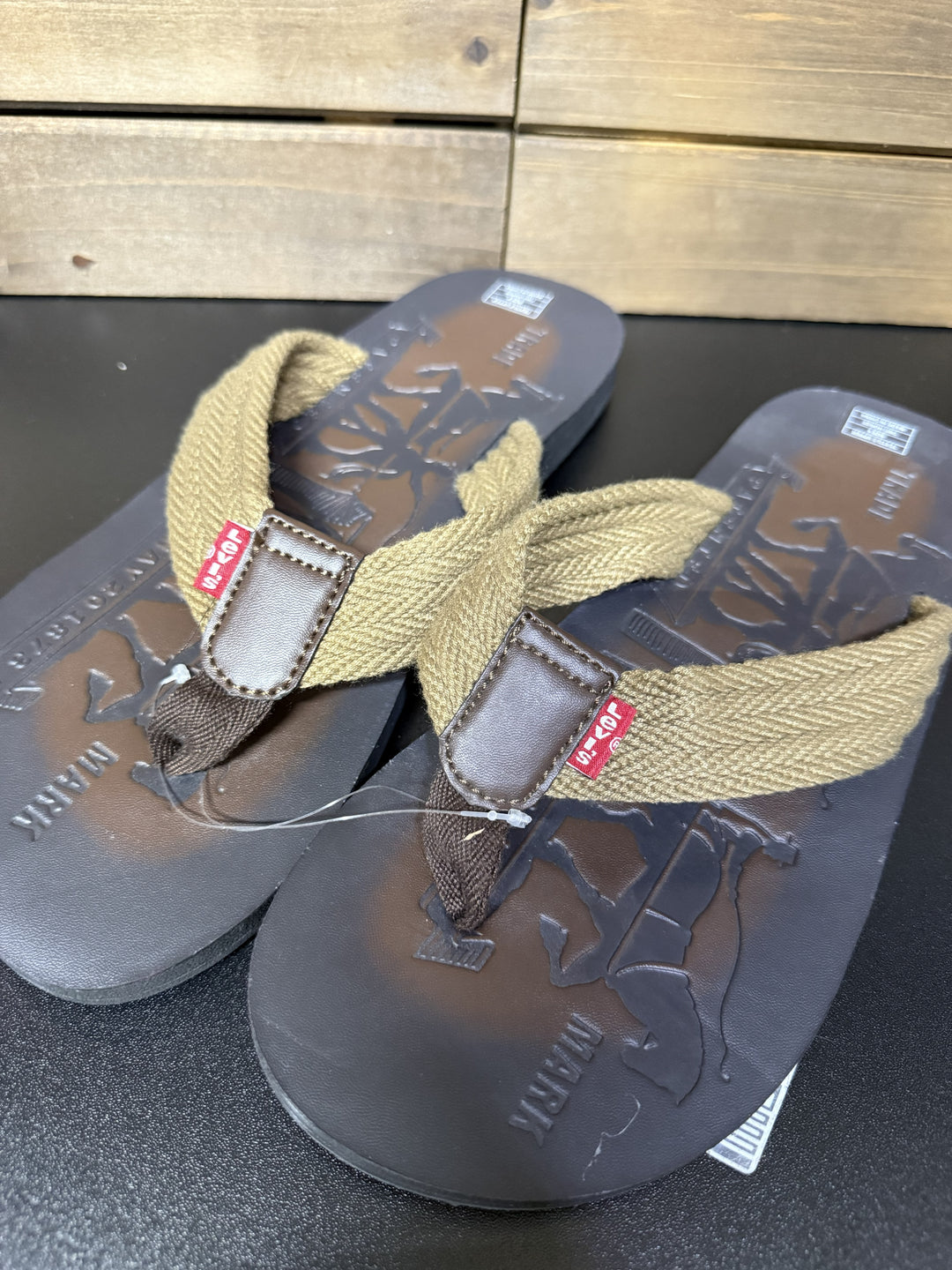 Levi's Men's Comfort Two Horse Slip-on Sandals Brown Size 9