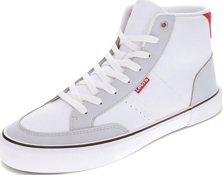 Levi's Men's Munro Mid Casual Sneakers White Gray Red Size 8.5
