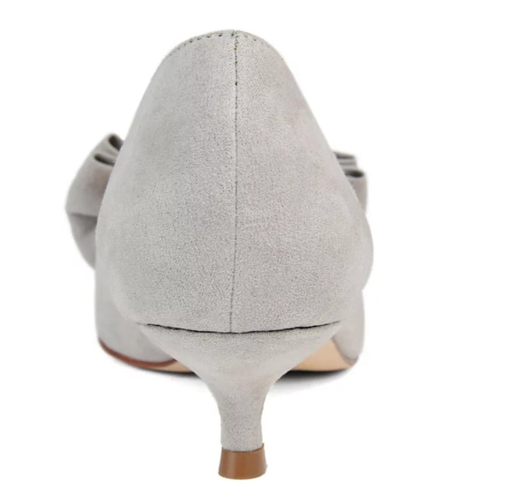 Journee Collection Women's Orana Bow Heels Shoes Grey Size 11