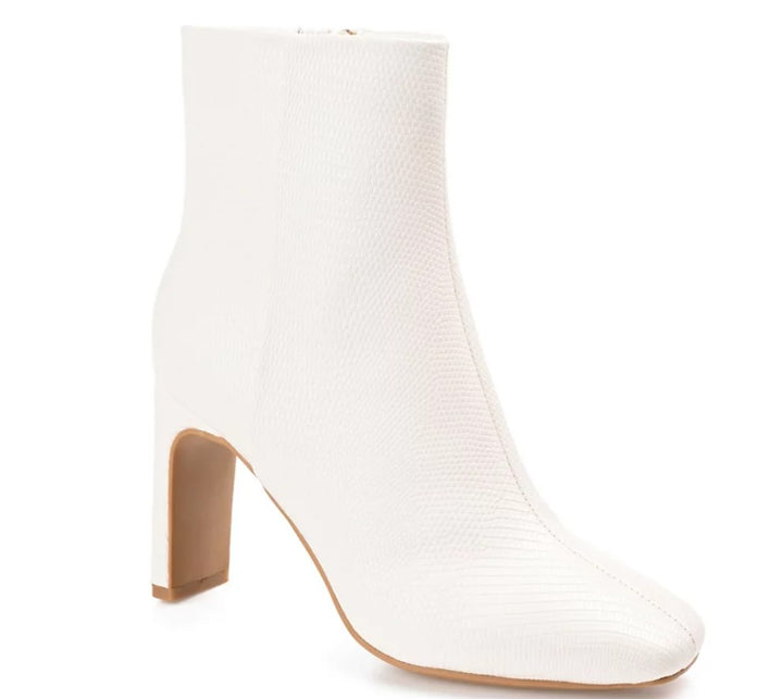Journee Collection Women's Sarla Square Toe Dress Booties White Size 8