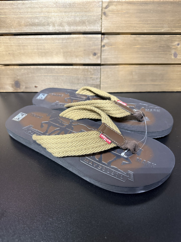 Levi's Men's Comfort Two Horse Slip-on Sandals Brown Size 9