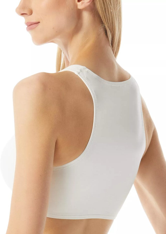 Michael Michael Kors Women's Logo Ring Racerback Bikini Top White Size XS