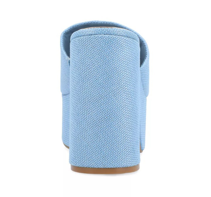 Journee Collection Women's Enyya Canvas Platform Sandals Blue Size 6.5