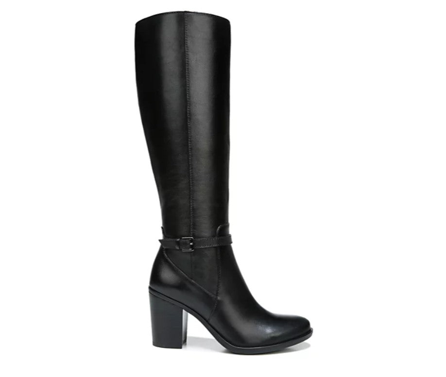 Naturalizer Women's Kalina Wide Calf Knee High Boots Black Leather Size 7
