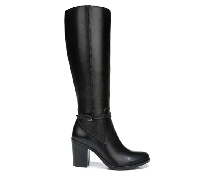 Naturalizer Women's Kalina Wide Calf Knee High Boots Black Leather Size 7