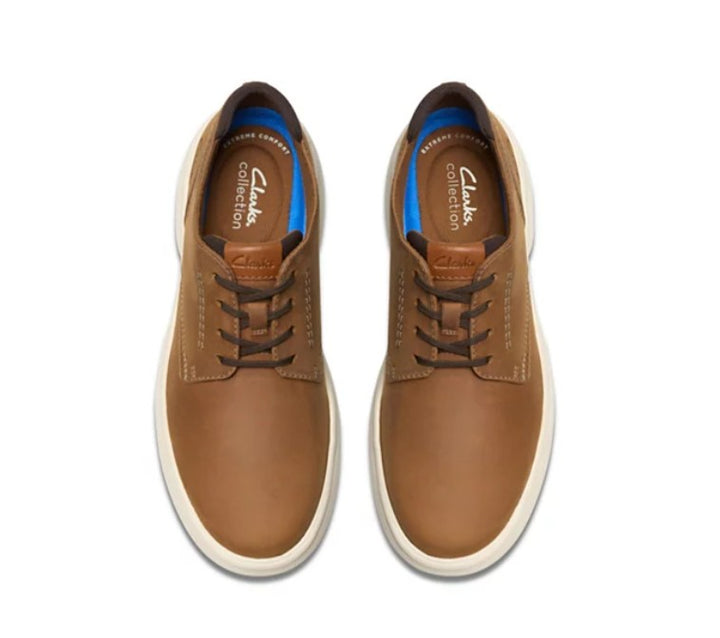 Clarks Collection Men's Bradley Plain Shoes Light Brown Leather Size 7 M