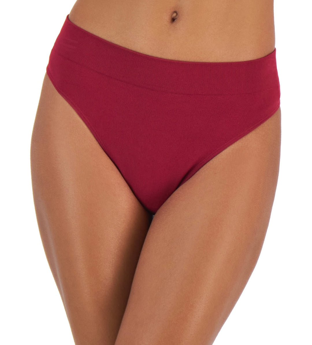 Jenni Women's Hi-Cut Seamless Bikini Underwear Plum Tart