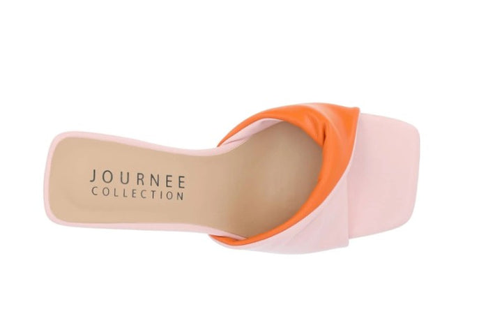 Journee Collection Women's Aylia Twist Slip On Block Heel Sandals Pink Size 6.5